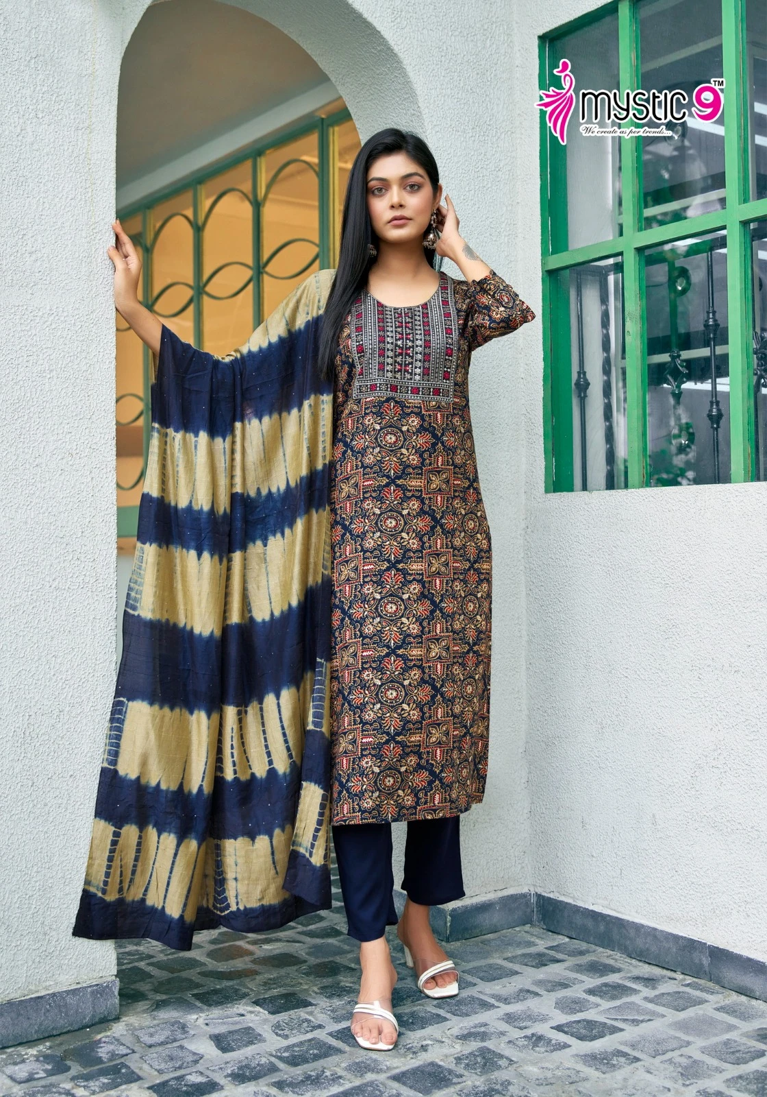 Mystic 9 Sabri Vol 1 Premium Quality Rayon Foil Print Wholesale Readymade Salwar Suit Catalog — Wholesale Readymade Suit, MPA wholesale from Surat - Gallery Image 7